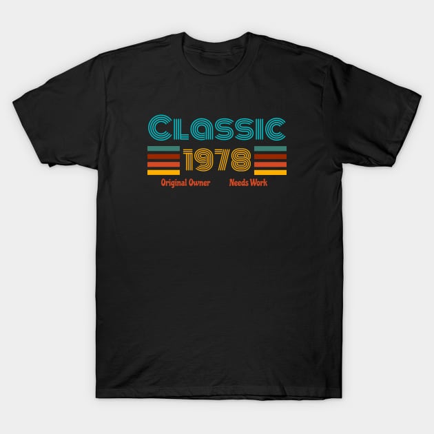 Retro birth year 1978 T-Shirt by RRLBuds